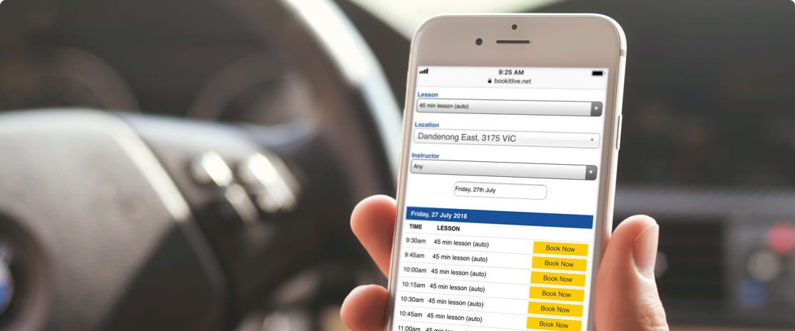 Mobile booking software viewing from iphone